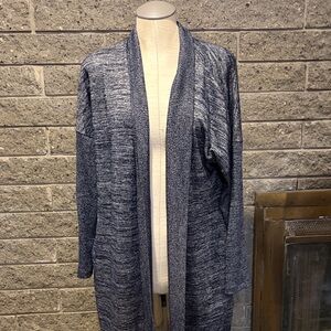 Women's Workshop Republic Blue Open-Front Sweater Long